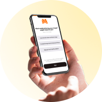 Home 5 A hand holding a smartphone displaying a survey or questionnaire
