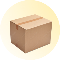 Home 8 A closed cardboard box with packing tape