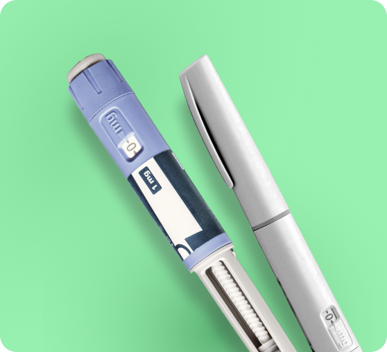 Two medical injection pens